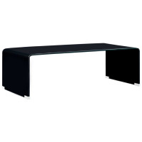 Produktbild för Soffbord svart 98x45x31 cm härdat glas