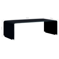 Produktbild för Soffbord svart 98x45x31 cm härdat glas