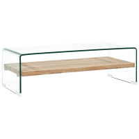 Produktbild för Soffbord genomskinlig 98x45x31 cm härdat glas