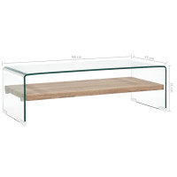 Produktbild för Soffbord genomskinlig 98x45x31 cm härdat glas