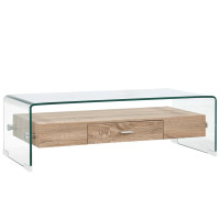 Produktbild för Soffbord genomskinligt 98x45x31 cm härdat glas