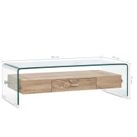 Produktbild för Soffbord genomskinligt 98x45x31 cm härdat glas