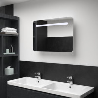 Miniatyr av produktbild för Badrumsskåp med spegel LED 80x9,5x55 cm