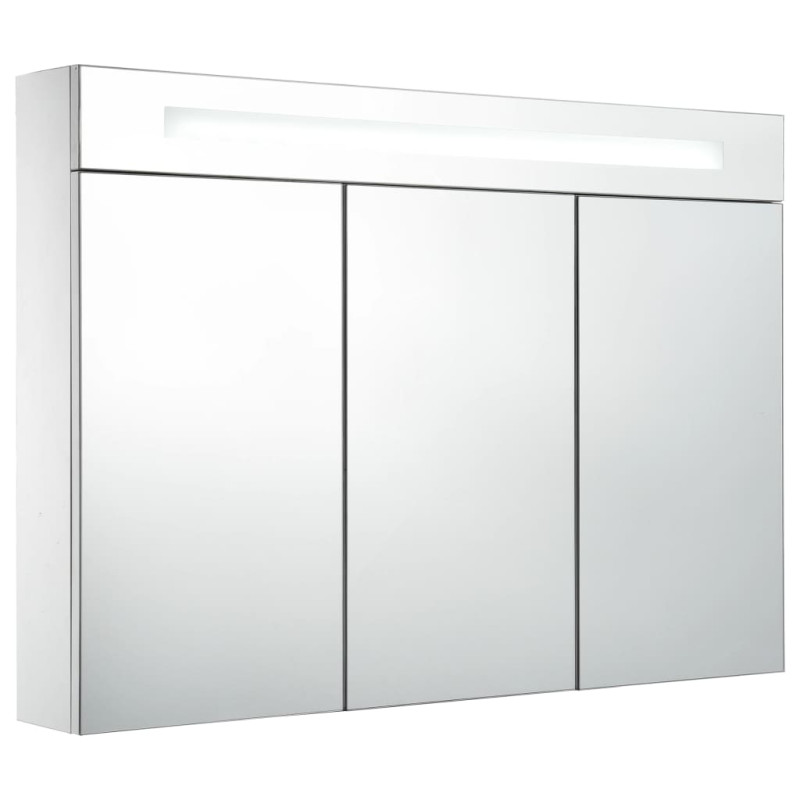Produktbild för Badrumsskåp med spegel LED 88x13x62 cm