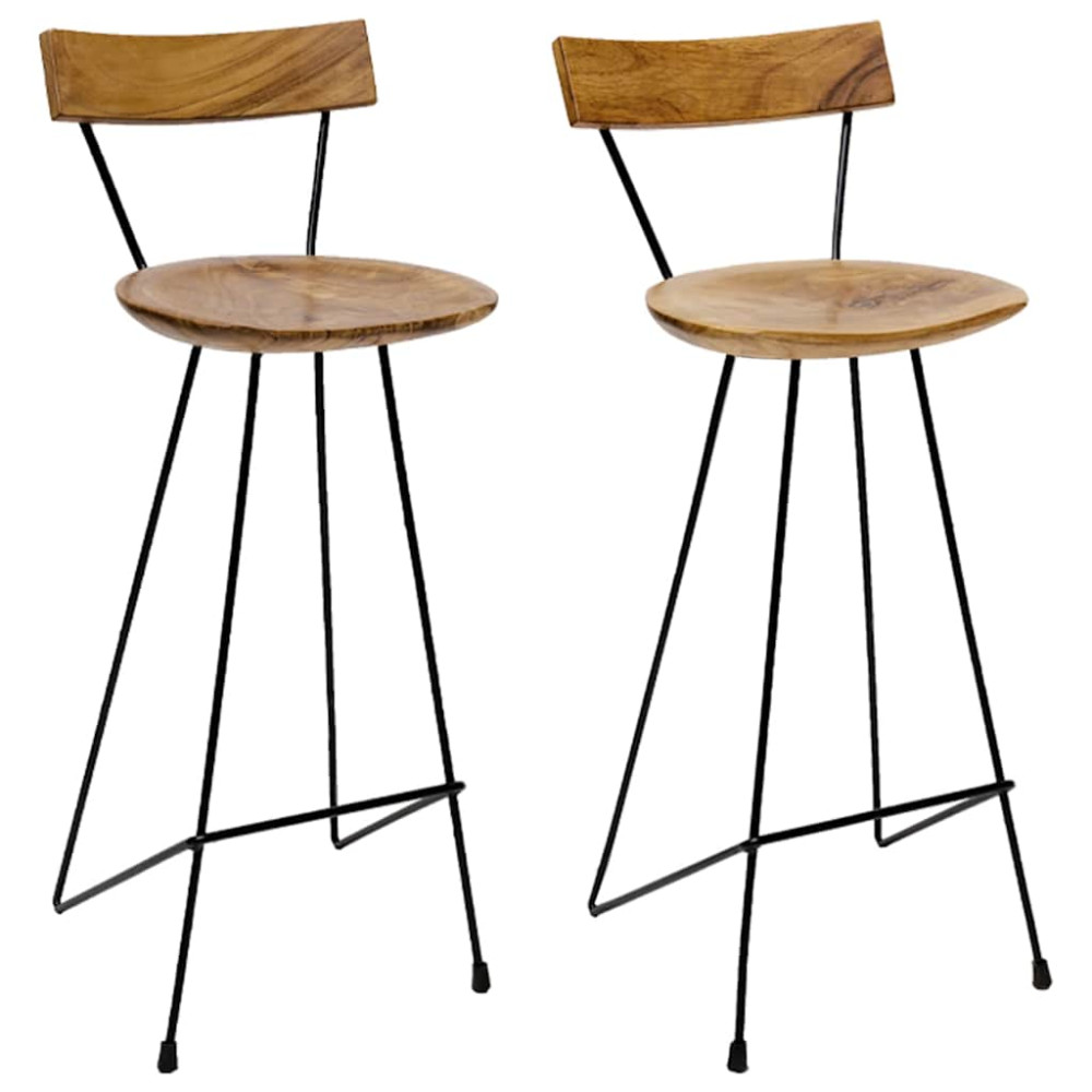 Produktbild för Barstolar 2 st massiv teak