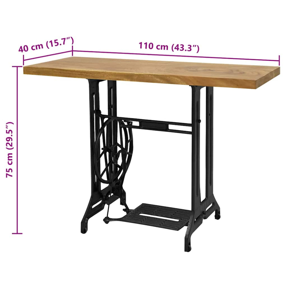 Produktbild för Avlastningsbord med symaskinsunderrede 110x40x75 cm