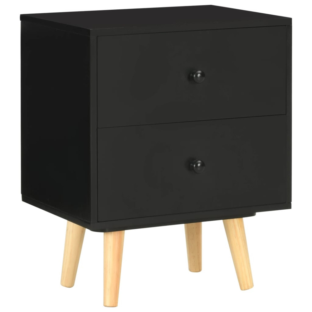 Produktbild för Sängbord 2 st svart 40x30x50 cm massiv furu