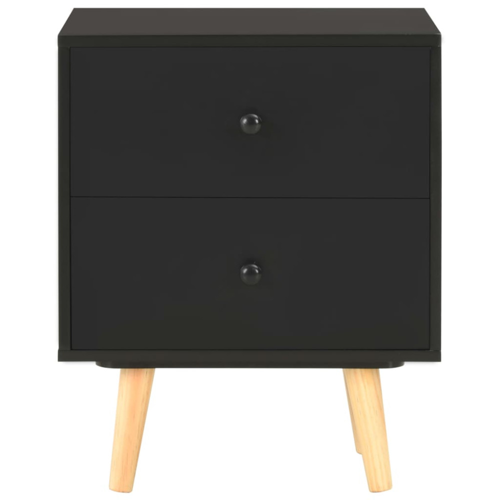 Produktbild för Sängbord 2 st svart 40x30x50 cm massiv furu