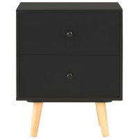 Produktbild för Sängbord 2 st svart 40x30x50 cm massiv furu