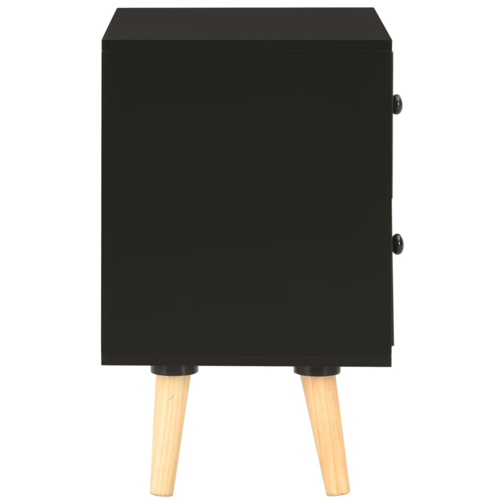 Produktbild för Sängbord 2 st svart 40x30x50 cm massiv furu