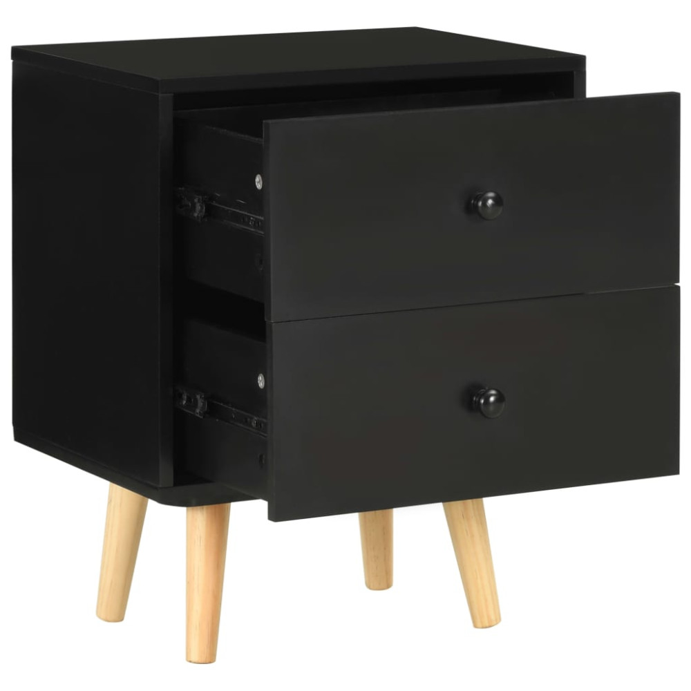 Produktbild för Sängbord 2 st svart 40x30x50 cm massiv furu