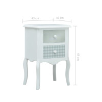 Miniatyr av produktbild för Nattduksbord vit och grå 43x32x65 cm MDF