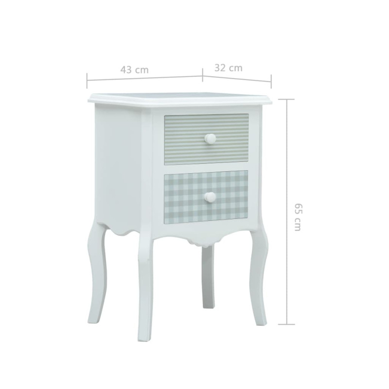 Produktbild för Nattduksbord vit och grå 43x32x65 cm MDF