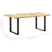 Produktbild för Matbord 180x90x76 cm massivt mangoträ