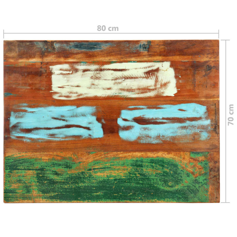 Produktbild för Rektangulär bordsskiva 70x80 cm 25-27 mm massivt återvunnet trä
