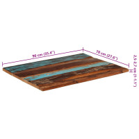 Produktbild för Rektangulär bordsskiva 70x90 cm 25-27 mm massivt återvunnet trä