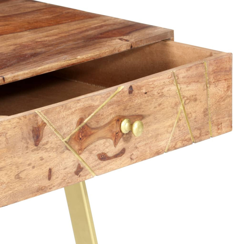 Produktbild för Skrivbord med lådor 100x55x75 cm massivt sheshamträ