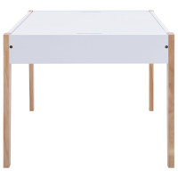 Produktbild för Matbord och stolar för barn 3 delar griffeltavla svart och vit