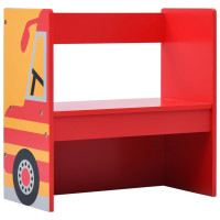 Miniatyr av produktbild för Barnbord och stolar 3 delar brandbil trä
