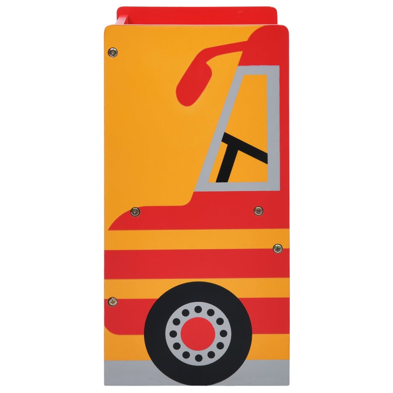 Produktbild för Barnbord och stolar 3 delar brandbil trä
