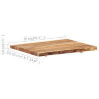 Produktbild för Bordsskiva massivt akaciaträ 80x(50-60)x3,8 cm