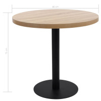 Produktbild för Bistrobord ljusbrun 80 cm MDF