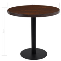 Produktbild för Bistrobord mörkbrun 80 cm MDF