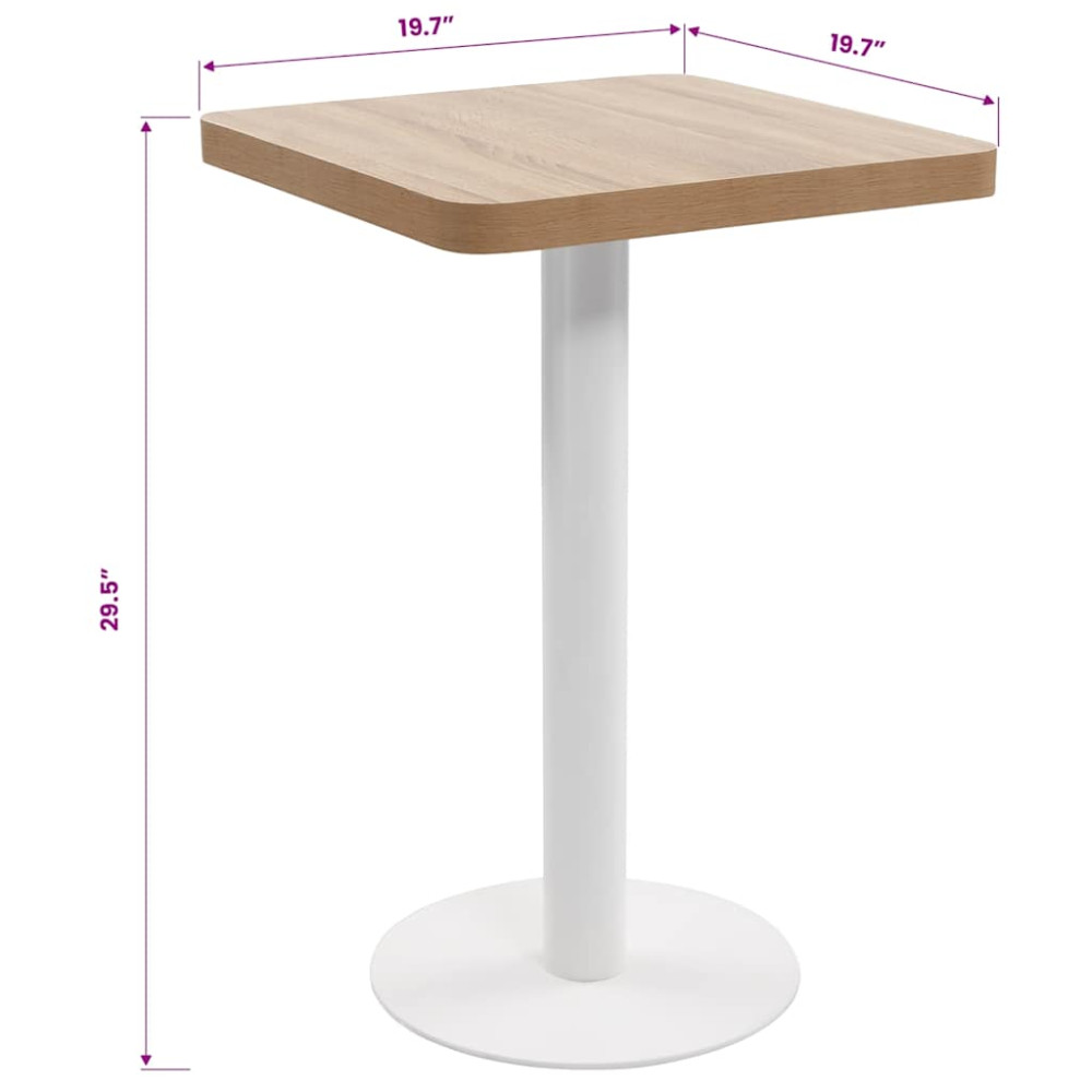 Produktbild för Bistrobord ljusbrun 50x50 cm MDF