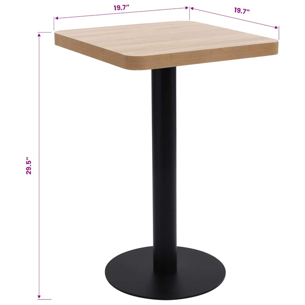 Produktbild för Bistrobord ljusbrun 50x50 cm MDF