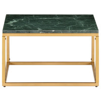 Miniatyr av produktbild för Soffbord grön 60x60x35 cm äkta sten med marmorstruktur