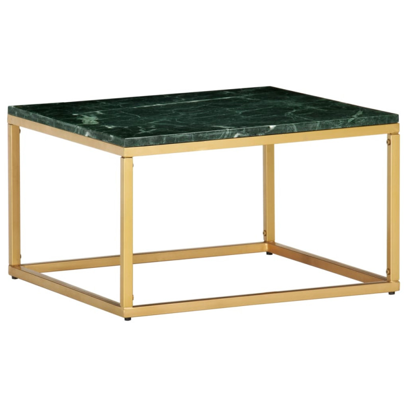 Produktbild för Soffbord grön 60x60x35 cm äkta sten med marmorstruktur
