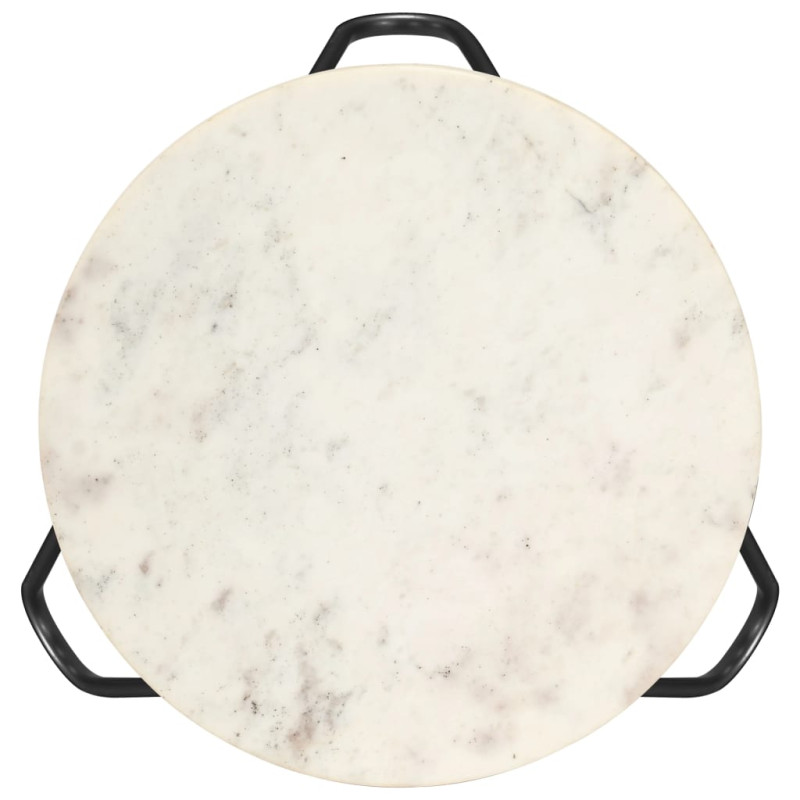 Produktbild för Soffbord vit 40x40x40 cm äkta sten med marmorstruktur