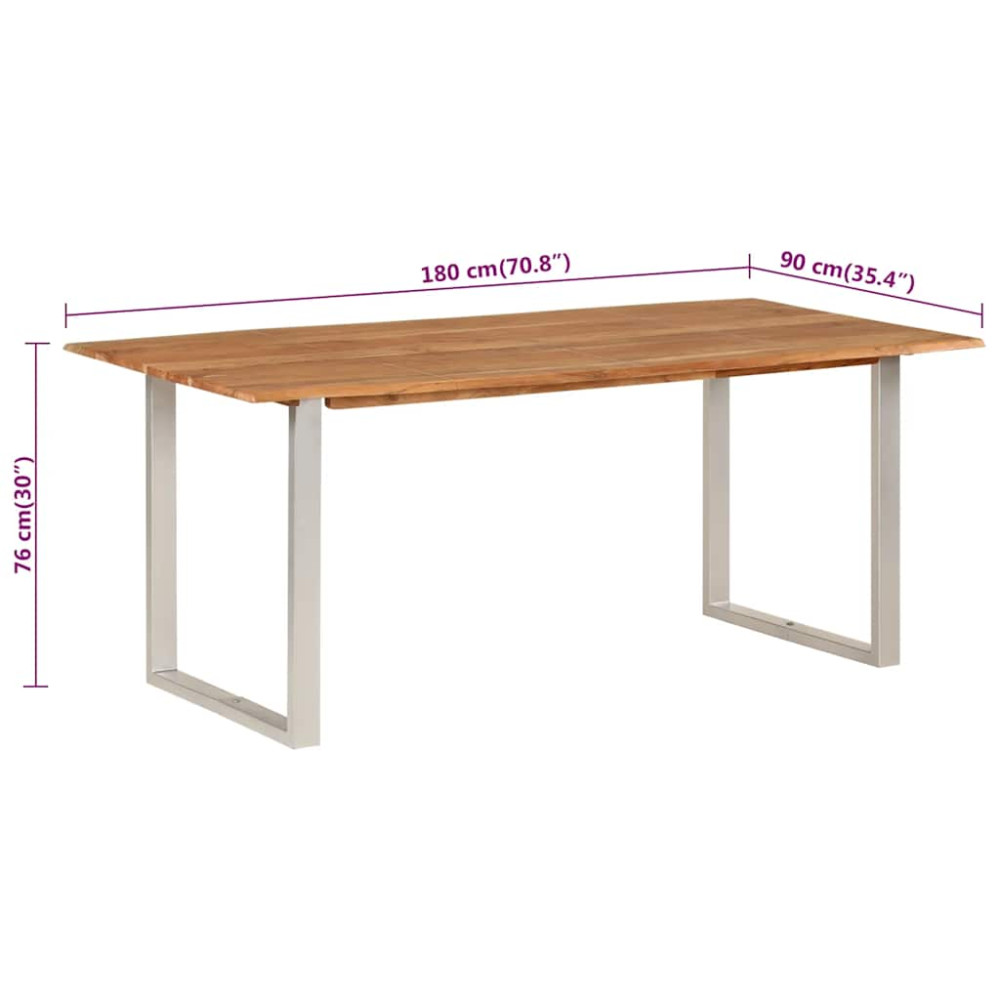 Produktbild för Matbord 180x90x76 cm massivt akaciaträ