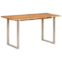 Produktbild för Matbord 140x70x76 cm massivt akaciaträ