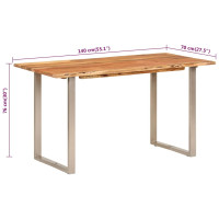 Produktbild för Matbord 140x70x76 cm massivt akaciaträ