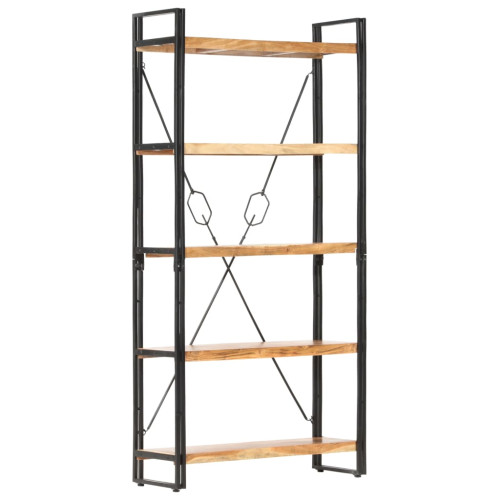 vidaXL Bokhylla med 5 hyllor 90x30x180 cm massivt akaciaträ