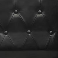 Produktbild för Fåtölj äkta läder svart