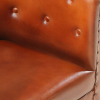 Miniatyr av produktbild för Fåtölj brun äkta läder