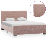 Produktbild för Sängram rosa sammet 120x200 cm