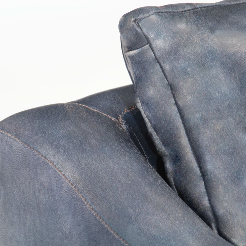 Produktbild för Fåtölj grå äkta läder