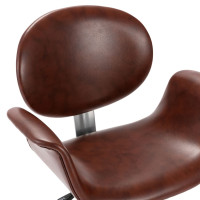 Produktbild för Snurrbar matstol brun konstläder