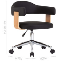 Produktbild för Snurrbar matstol böjträ och konstläder svart