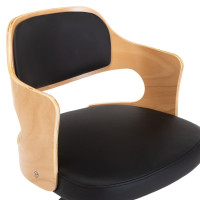 Produktbild för Snurrbar matstol böjträ och konstläder svart