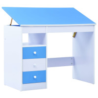 Miniatyr av produktbild för Skrivbord för barn lutbart blå och vit