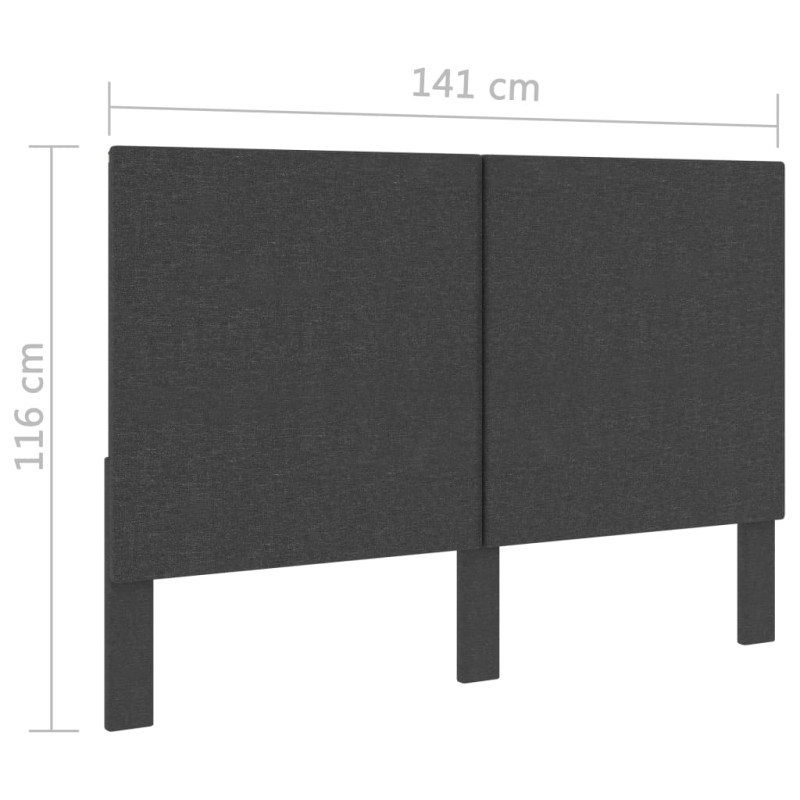 Produktbild för Sänggavel mörkgrå tyg 140x200 cm