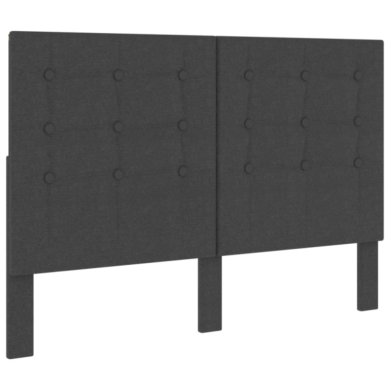Produktbild för Sänggavel mörkgrå tyg tuftad 140x200 cm