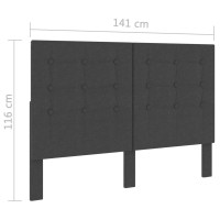 Miniatyr av produktbild för Sänggavel mörkgrå tyg tuftad 140x200 cm