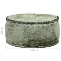 Produktbild för Rund sammetspuff 40x20 cm grön