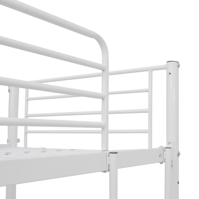 Produktbild för Våningssäng med bord vit metall 90x200 cm