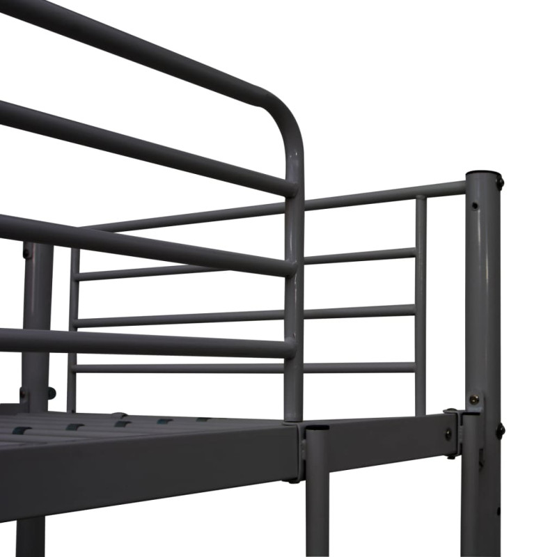 Produktbild för Våningssäng med bord svart metall 90x200 cm